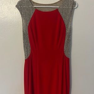 Red knee length dress
